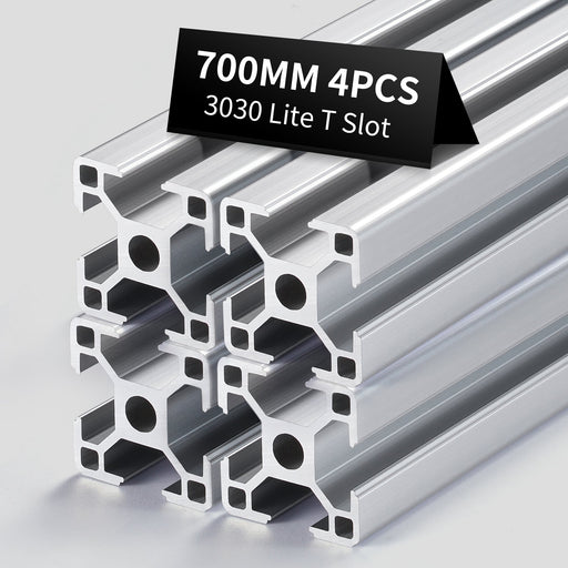 4Pcs 27.56 inch 700mm 3030 Anodized Silver Lite T-Slot Aluminum Extrusion