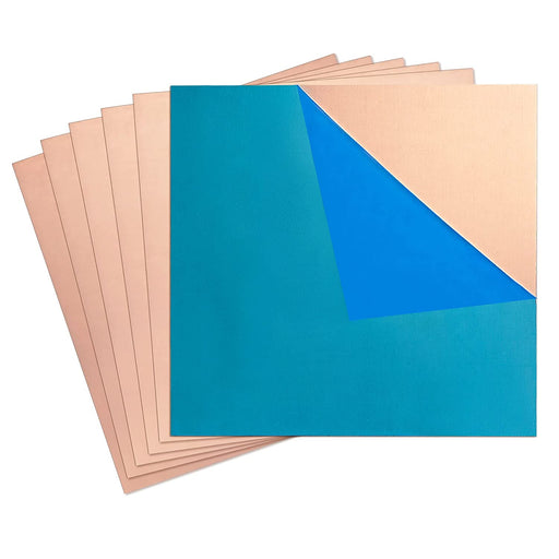 6 Pcs 24 Gauge 0.51mm 16oz  6" x 6" Copper Sheet