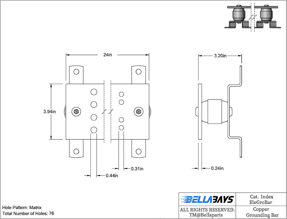 telecommunications grounding busbar