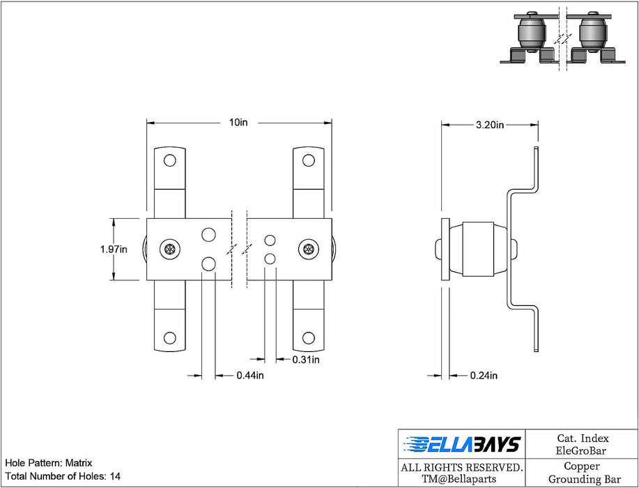 telecommunications grounding busbar