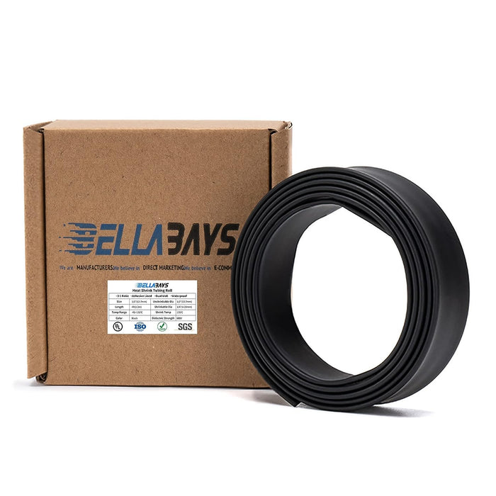 3:1 1/2 Inch Black Heat Shrink Tubing