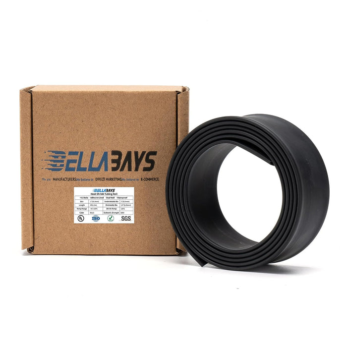 1 Inch 4 Ft (1.2m) Black Heat Shrink Tubing
