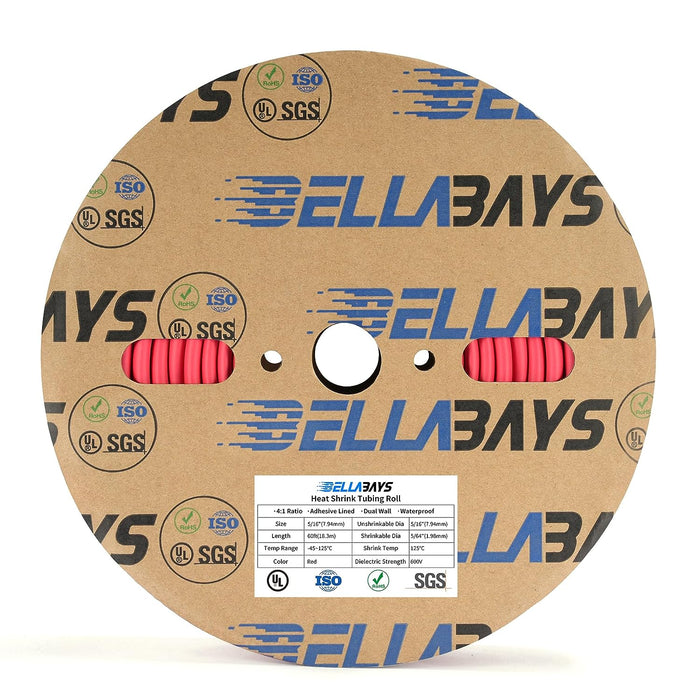 5/16 Inch 60 Ft Red Heat Shrink Tubing