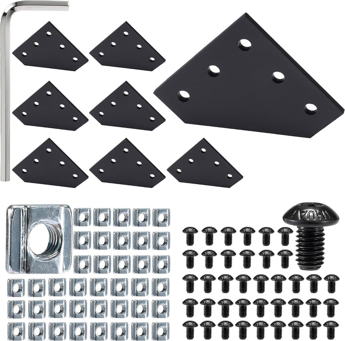 L-Shape Corner Joint Plate Connector Set Black