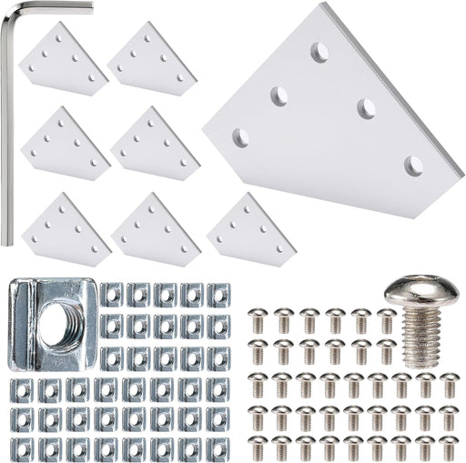 L-Shape Corner Joint Plate Connector Set Silver for 2020 Series
