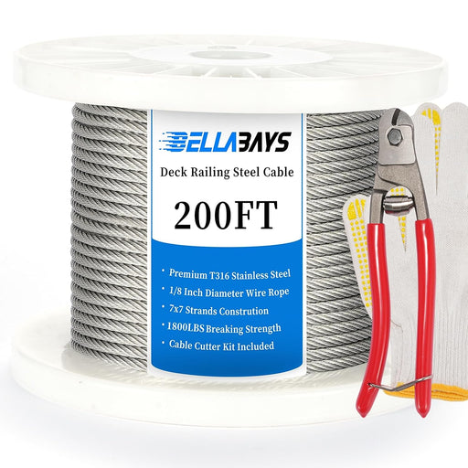 1 8 stainless steel cable 200 ft