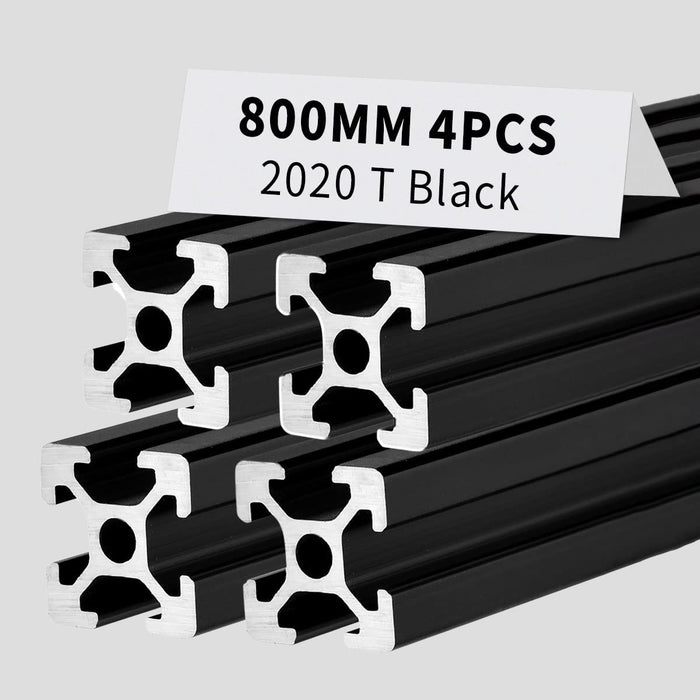 4Pcs 31.5inch 800mm 2020 Anodized Black T-Slot Aluminum Extrusion
