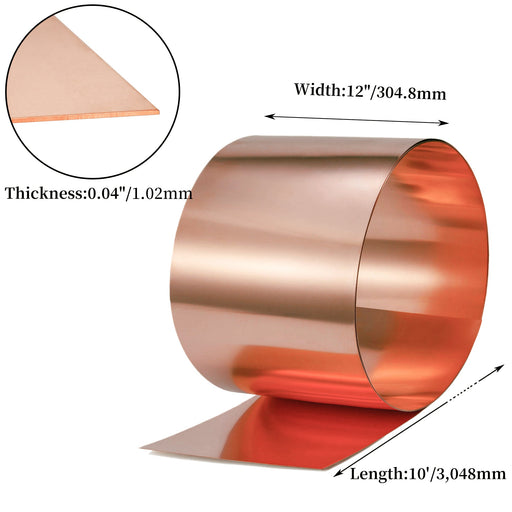 18 Gauge Copper Flashing 12in x 10ft