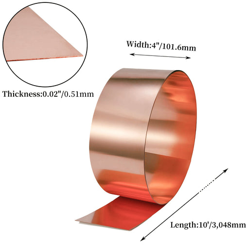 4in x 10ft Copper Flashing