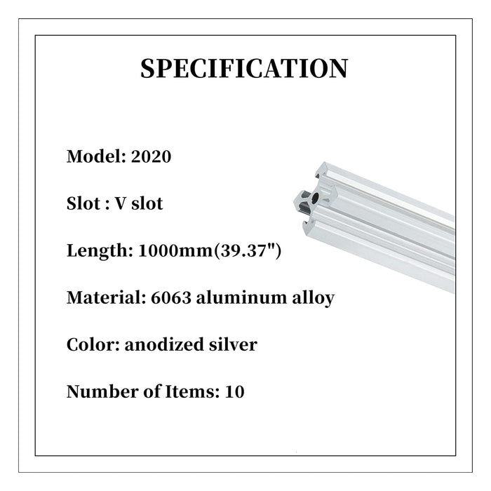 v slot rail 2020 1000mm