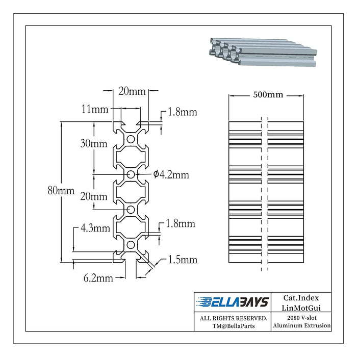 2080 aluminium extrusion