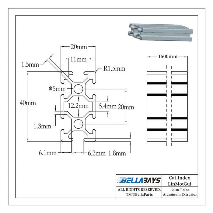 2040 t slot stl