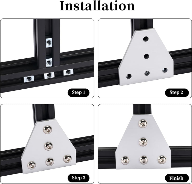 T-shape corner joint plate installation