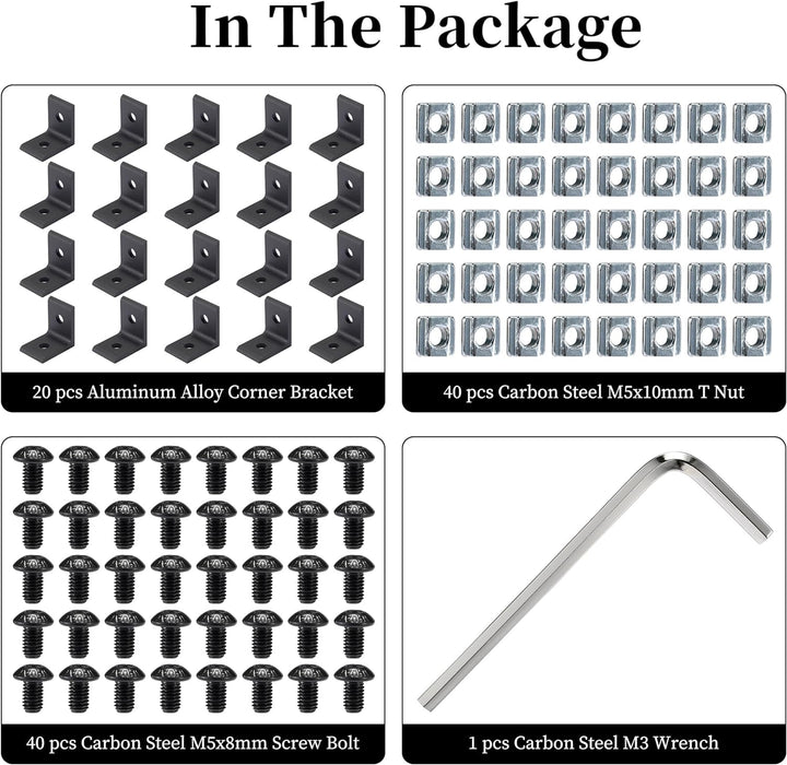 M5x10mm T Nut， M5x8mm Screw Bolt